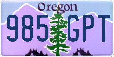 OR license plate 985GPT