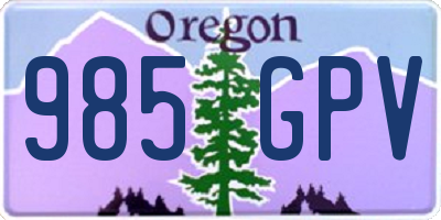 OR license plate 985GPV