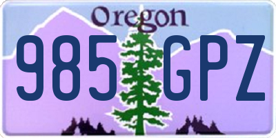 OR license plate 985GPZ