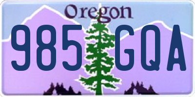 OR license plate 985GQA