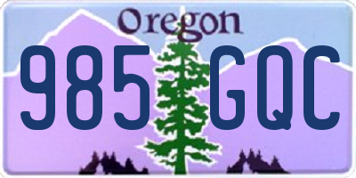 OR license plate 985GQC