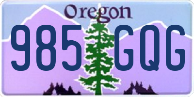 OR license plate 985GQG