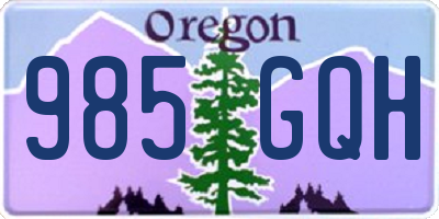 OR license plate 985GQH