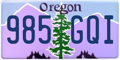 OR license plate 985GQI