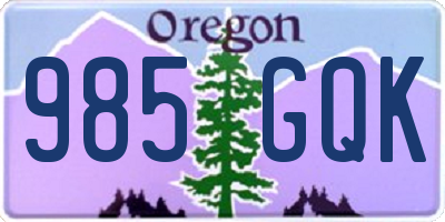OR license plate 985GQK