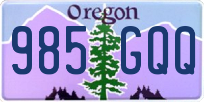 OR license plate 985GQQ