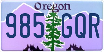 OR license plate 985GQR