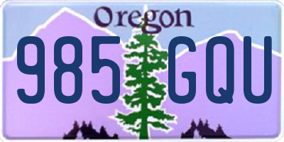 OR license plate 985GQU