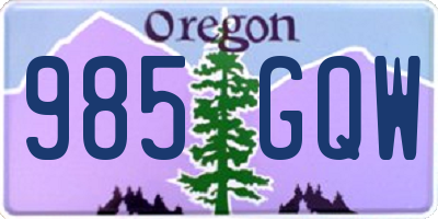 OR license plate 985GQW