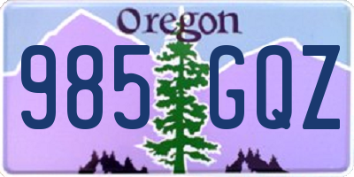 OR license plate 985GQZ