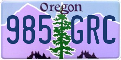 OR license plate 985GRC