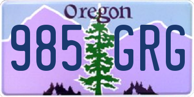 OR license plate 985GRG