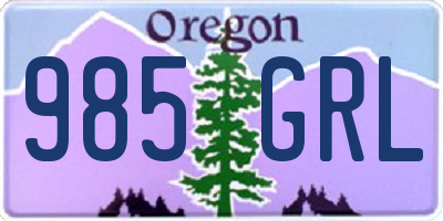 OR license plate 985GRL