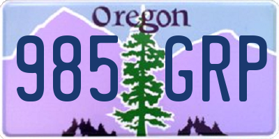 OR license plate 985GRP