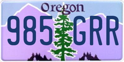 OR license plate 985GRR