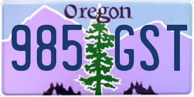 OR license plate 985GST