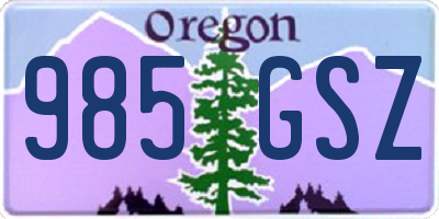 OR license plate 985GSZ