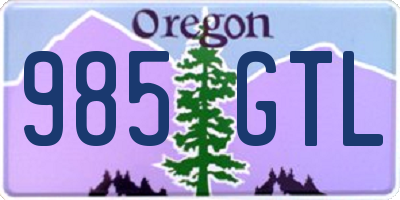 OR license plate 985GTL