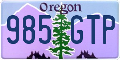 OR license plate 985GTP