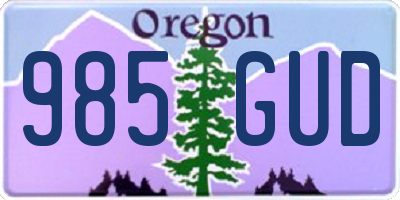 OR license plate 985GUD