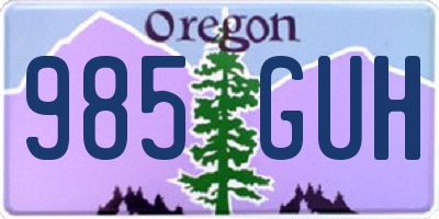 OR license plate 985GUH