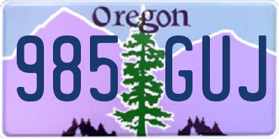 OR license plate 985GUJ
