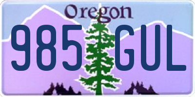 OR license plate 985GUL