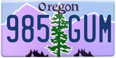 OR license plate 985GUM