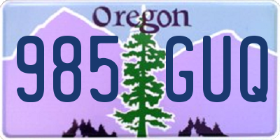OR license plate 985GUQ