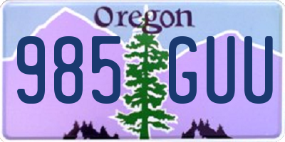 OR license plate 985GUU