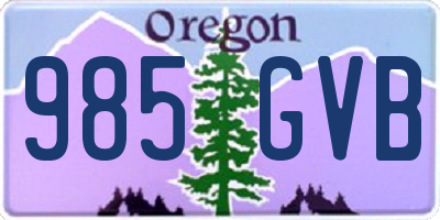 OR license plate 985GVB