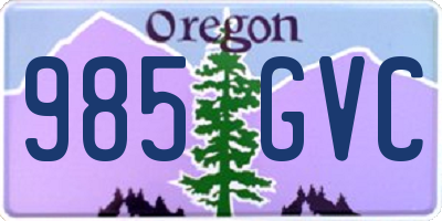 OR license plate 985GVC