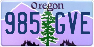 OR license plate 985GVE
