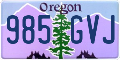 OR license plate 985GVJ