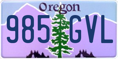 OR license plate 985GVL