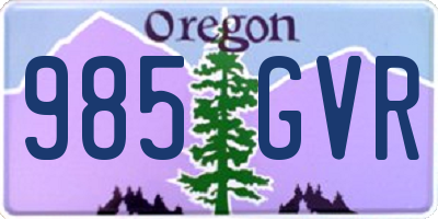 OR license plate 985GVR