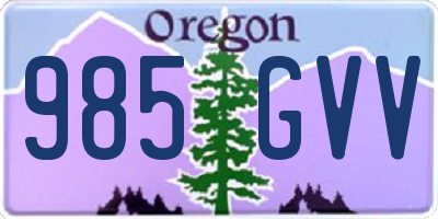 OR license plate 985GVV