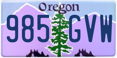 OR license plate 985GVW