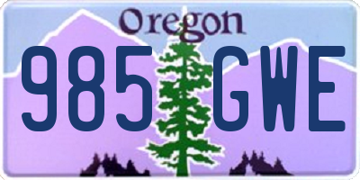 OR license plate 985GWE