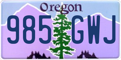 OR license plate 985GWJ