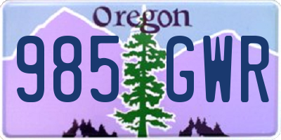 OR license plate 985GWR