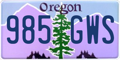 OR license plate 985GWS