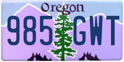 OR license plate 985GWT