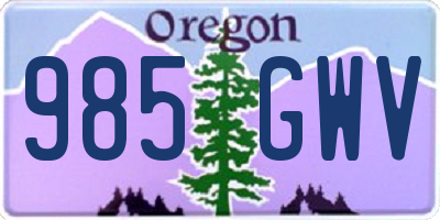 OR license plate 985GWV