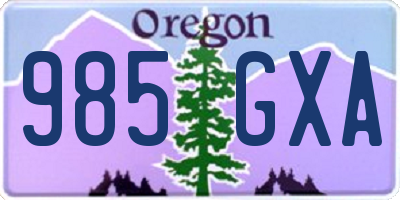 OR license plate 985GXA