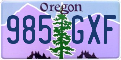OR license plate 985GXF