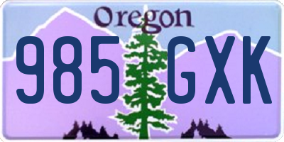 OR license plate 985GXK