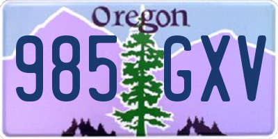OR license plate 985GXV