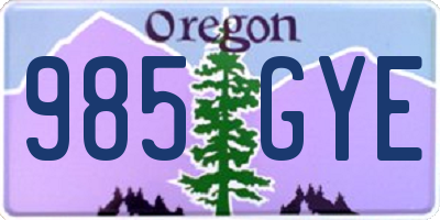 OR license plate 985GYE
