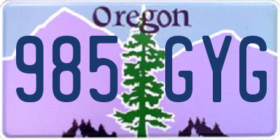 OR license plate 985GYG